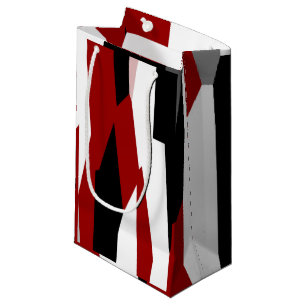 Petit Sac Cadeau Rouge noir et blanc abstrait