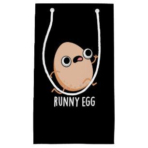 Petit Sac Cadeau Runny Egg Funny Food Pun Dark BG