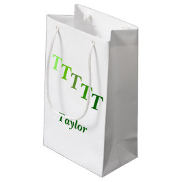 Petit Sac Cadeau Sac-cadeau - Initiales à pas avec nom en vert