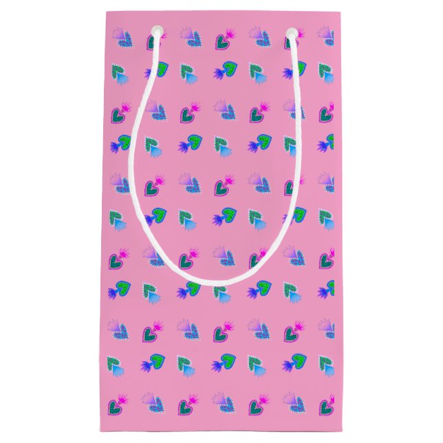 Petit Sac Cadeau Sacré Coeur rose (Devant)