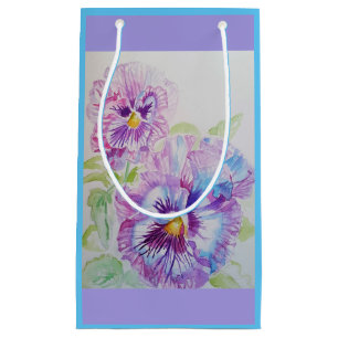 Petit Sac Cadeau Sacs-cadeaux floraux à l'aquarelle de Pansy