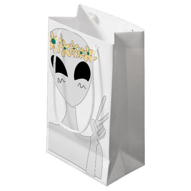 Petit Sac Cadeau Sacs-cadeaux OVNI Alien (Devant Angle)