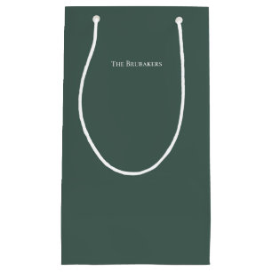 Petit Sac Cadeau Sage personnalisé Vert simple Noël moderne