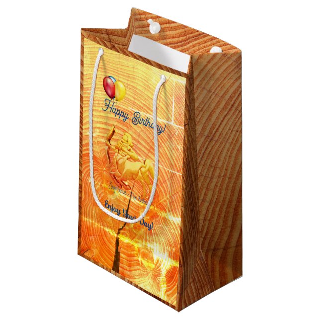Petit Sac Cadeau Sagittarius Joyeux Anniversaire L'Archer (Devant Angle)