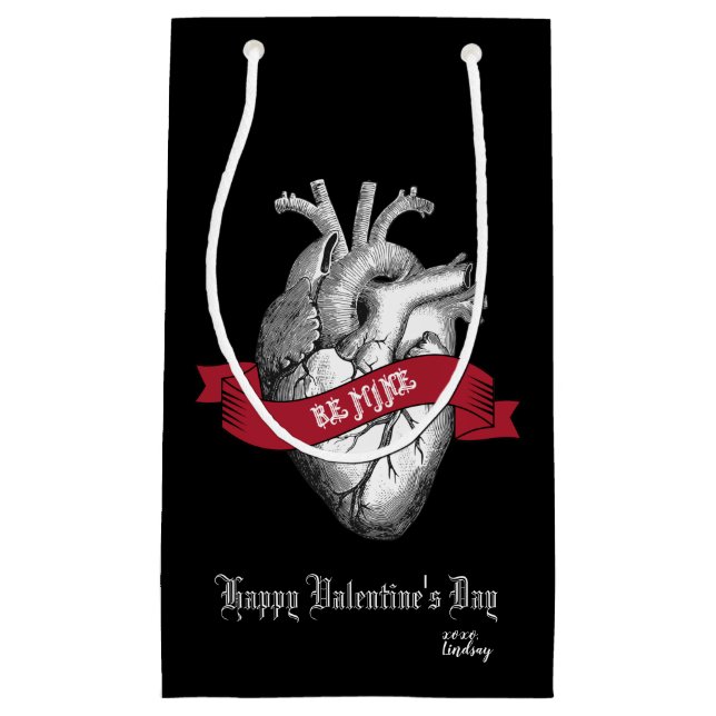 Petit Sac Cadeau Saint-Valentin gothique de coeur (Devant)