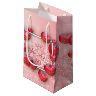 Petit Sac Cadeau Saint-Valentin Parties scintillant Coeur rouge Pet