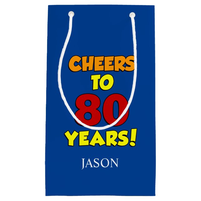 Petit Sac Cadeau Salutations à 80 ans Personnalisé 80e anniversaire (Devant)