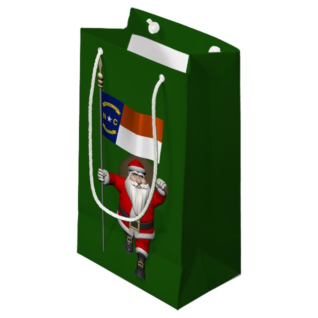 Petit Sac Cadeau Santa Claus With Ensign Of North Carolina (Devant Angle)