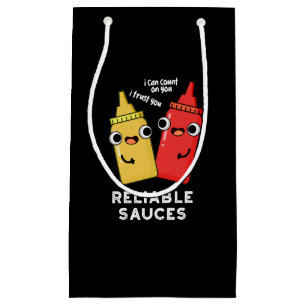 Petit Sac Cadeau Sauces fiables Funny Food Pun Dark BG