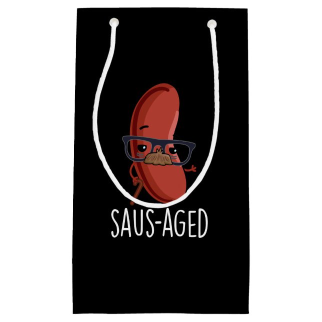 Petit Sac Cadeau Saus vieux Funny Vieux Puns de saucisse Dark BG (Devant)