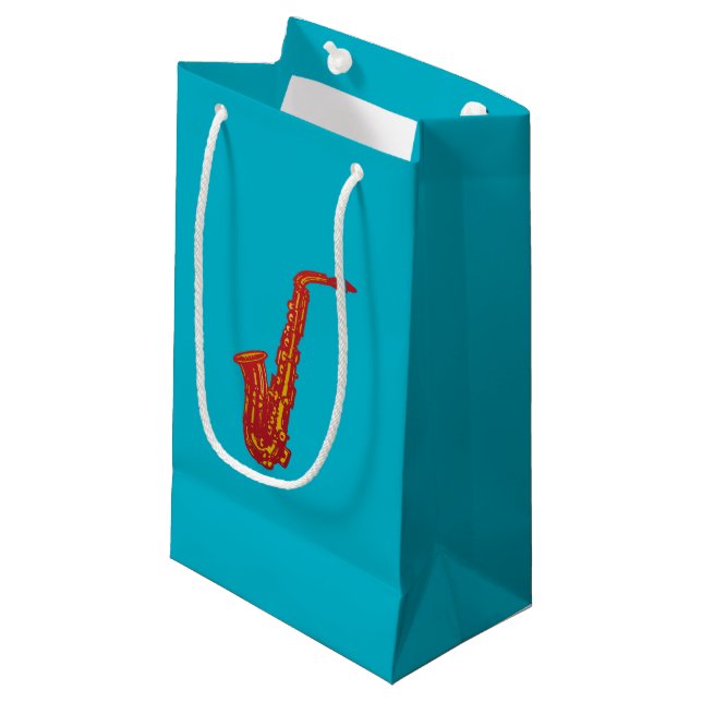 Petit Sac Cadeau Saxophone (Devant Angle)