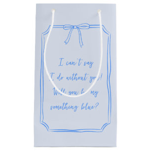 Petit Sac Cadeau Serez-Vous Mon Quelque Chose De Bleu Coquette Élég