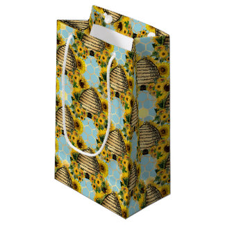 Petit Sac Cadeau Série Tournesol et Abeille Design Onze