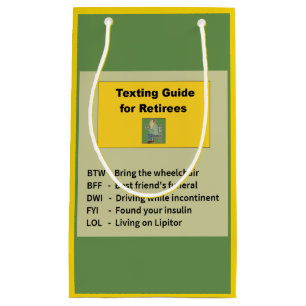 Petit Sac Cadeau Service de mini-messages drôle de retraite