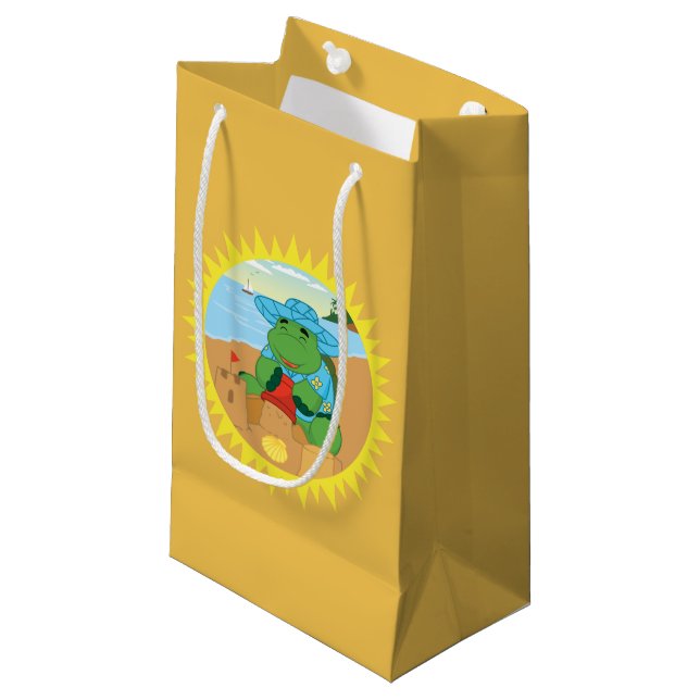 Petit Sac Cadeau Sheldon sur la plage (Devant Angle)