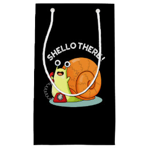 Petit Sac Cadeau Shello There Fundy Snail Hello Pun Dark BG
