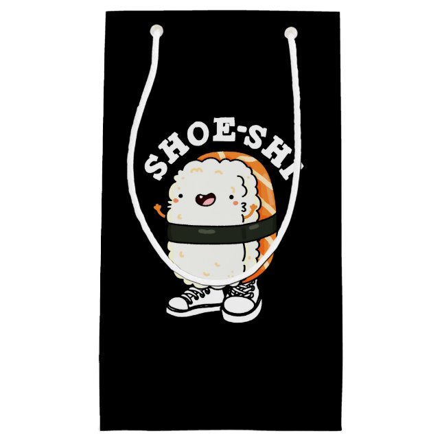 Petit Sac Cadeau Shoe-shi Funny Sushi Pun Dark BG (Devant)