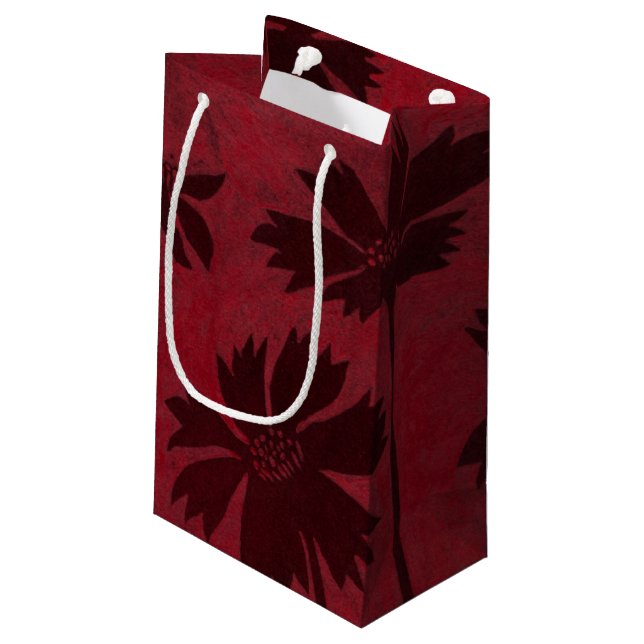 Petit Sac Cadeau Silhouettes de Flowerhead sur l'arrière - plan (Dos Angle)