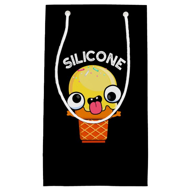 Petit Sac Cadeau Silicone Funny Crème de glace Cone Pun Dark BG (Devant)