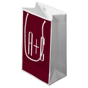 Petit Sac Cadeau Simple Couples White & Burgundy