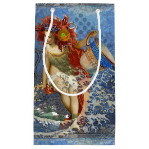 Petit Sac Cadeau Sirène du Verseau Art Gothique Bleu