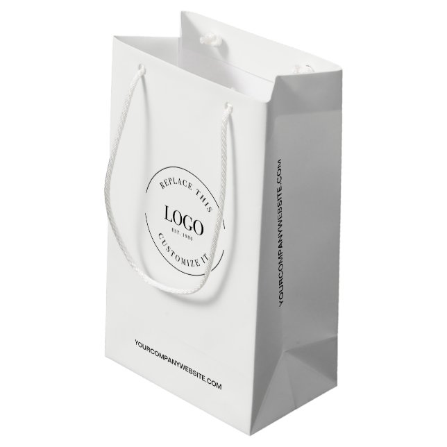 Petit Sac Cadeau Site Web de l'entreprise personnalisable Votre log (Dos Angle)