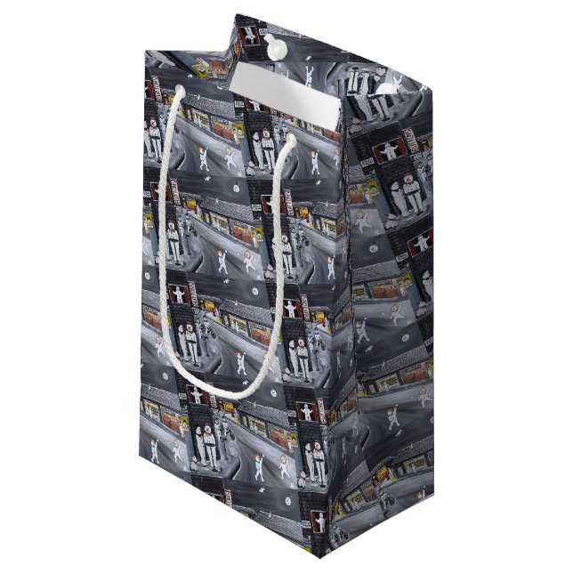 Petit Sac Cadeau Snow Town Painting by Alfred Fox (Devant Angle)