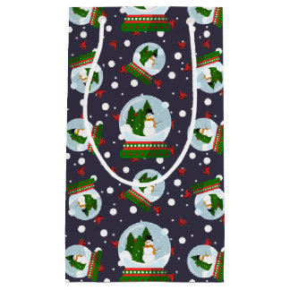 Petit Sac Cadeau Snowman Snow Globes