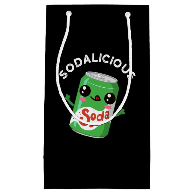 Petit Sac Cadeau Soda licious Funny Soda Pun Pop Dark BG (Devant)