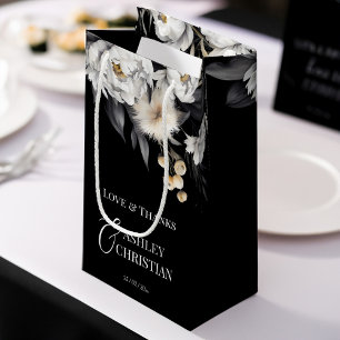 Petit Sac Cadeau Soirée de mariage noir et blanc