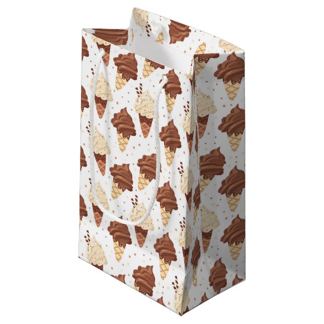 Petit Sac Cadeau soirée glace carrelée (Devant Angle)