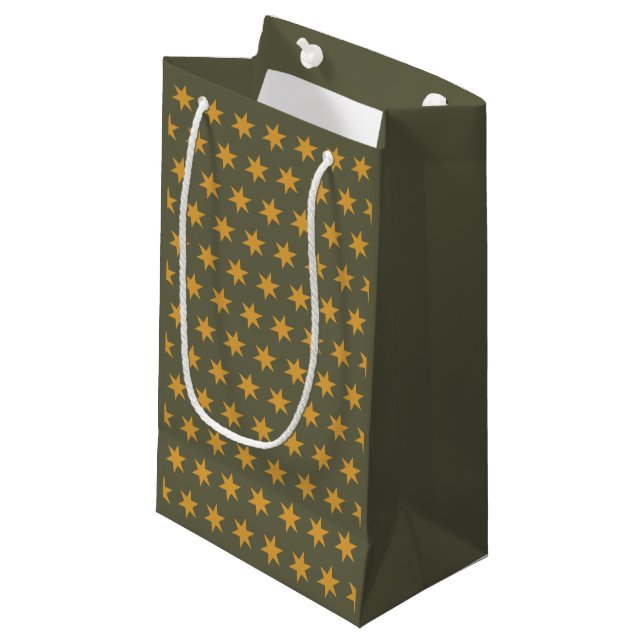 Petit Sac Cadeau Stars Motif Trending Colors Vert Mango (Devant Angle)