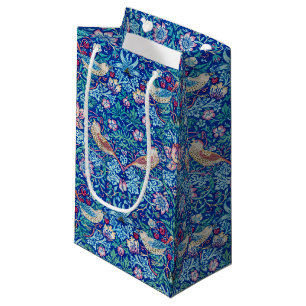 Petit Sac Cadeau Strawberry Thief Blue, William Morris