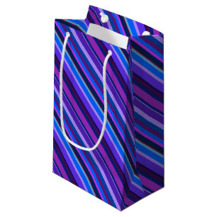 Petit Sac Cadeau stripes en bleu et purple