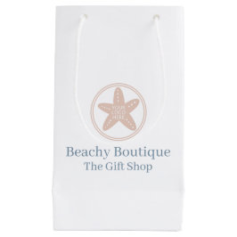 Petit Sac Cadeau Style Côtier Votre Logo Élégant Beach Business