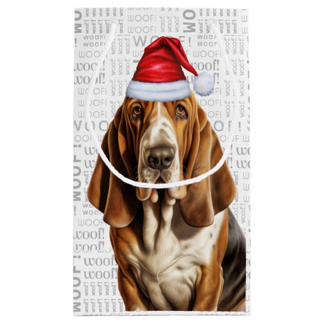 Petit Sac Cadeau Style Funny Basset Hound Lover Noël (Dos)