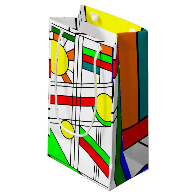 Petit Sac Cadeau Style moderne en verre de trait (Devant Angle)