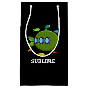 Petit Sac Cadeau Sublime Funky Sous-marin Fruit Lime Pun Dark BG