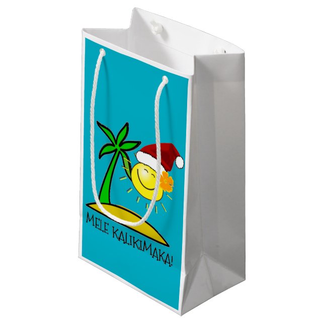 Petit Sac Cadeau Sun Père Noël - Mele Kalikimaka (Devant Angle)