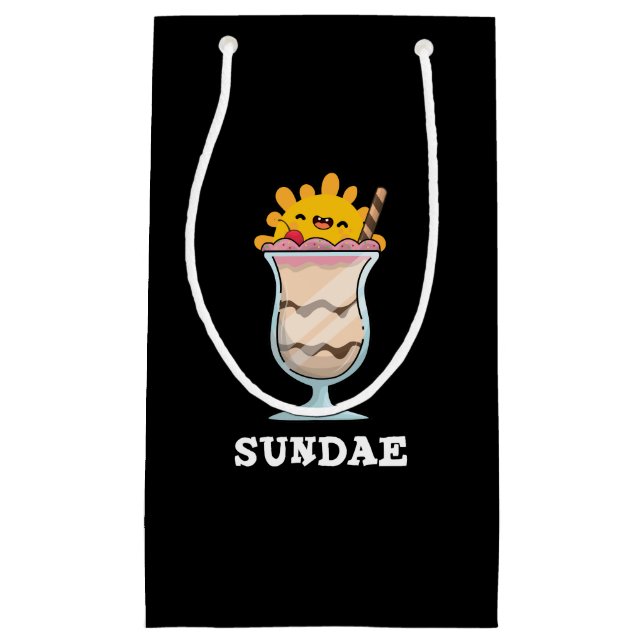 Petit Sac Cadeau Sundae Funky Sunday Ice Cream Pun Dark BG (Devant)