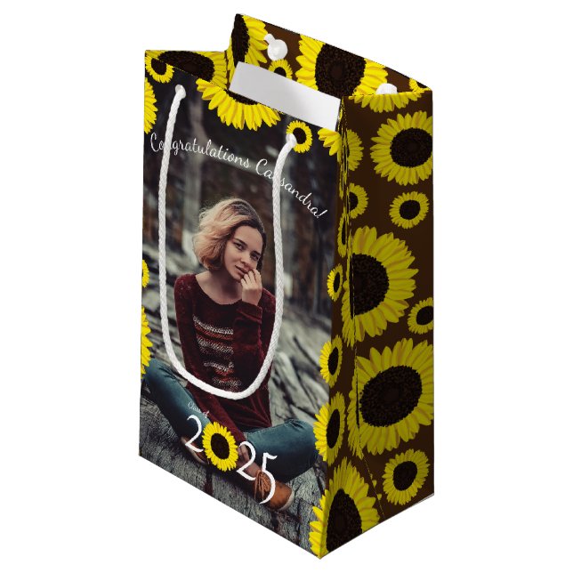 Petit Sac Cadeau Sunflowers Country Graduation Party (Devant Angle)