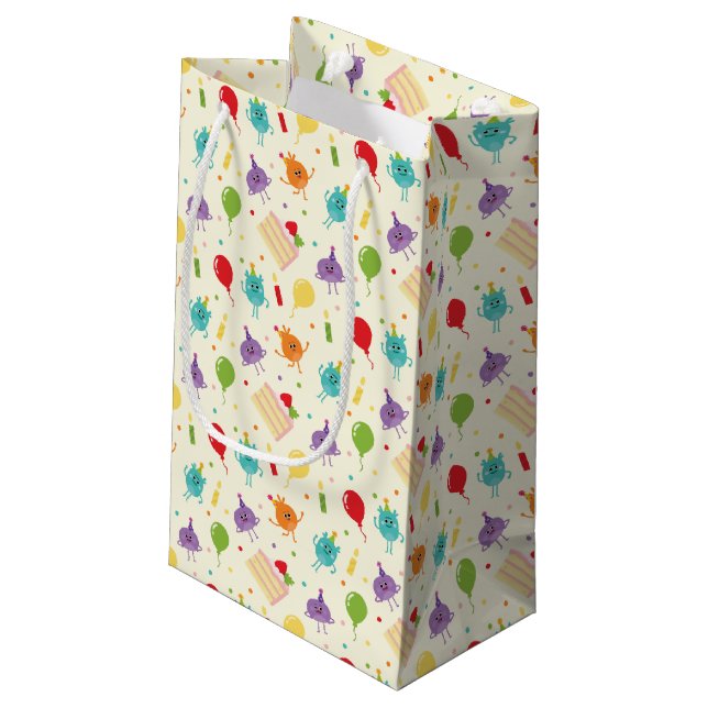 Petit Sac Cadeau Super simple | Motif de gâteau d'anniversaire (Dos Angle)