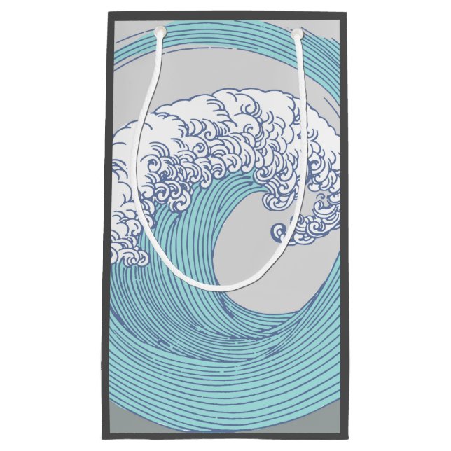 Petit Sac Cadeau Surf asiatique japonais Vague Art Ocean Art (Devant)