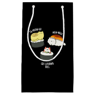 Petit Sac Cadeau Sushi Cats Funny Sushi Pun Dark BG