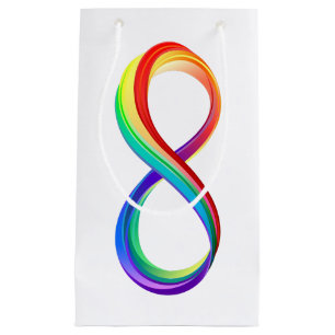 Petit Sac Cadeau Symbole d'infinité arc-en-ciel stratifié