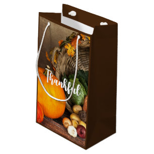 Petit Sac Cadeau Table de Thanksgiving rustique Abondante récolte