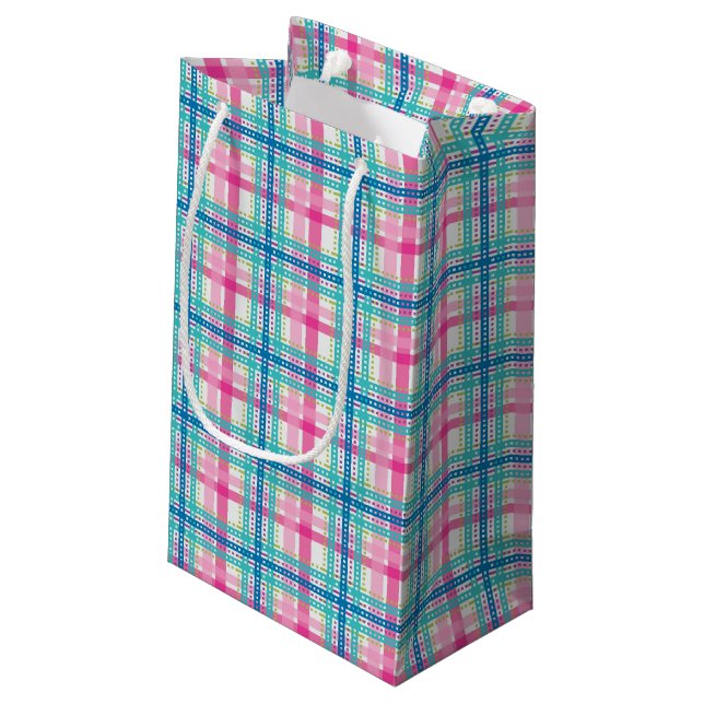 Petit Sac Cadeau Tartan, motif de plaid (Dos Angle)
