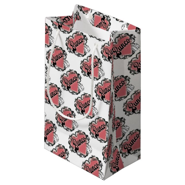 Petit Sac Cadeau tatouage de coeur de bunco (Devant Angle)