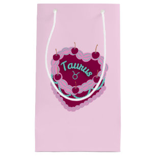 Petit Sac Cadeau Taurus Zodiac Pastel Coeur Gâteau d'anniversaire