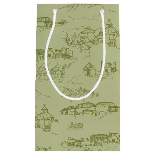 Petit Sac Cadeau Toile Chattanooga Vert (Devant)